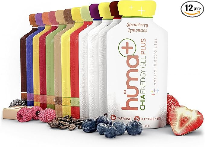 Huma Plus (Double Electrolytes) Chia Energy Gel, Variety Pack - Stomach Friendly, Real Food Energ... | Amazon (US)