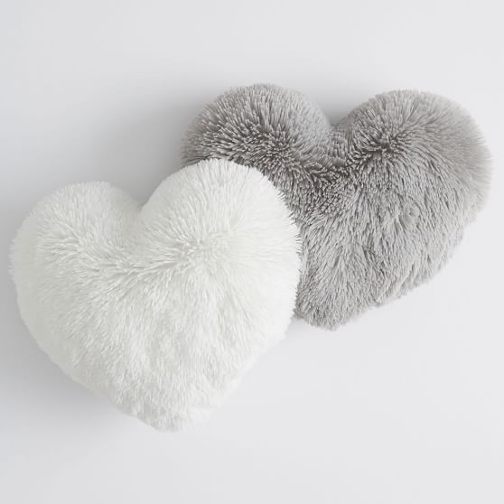 Fluffy Luxe Heart Pillow | Pottery Barn Teen