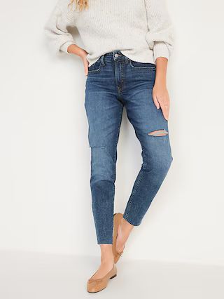 Curvy High-Waisted O.G. Straight Ripped Jeans for Women | Old Navy (US)