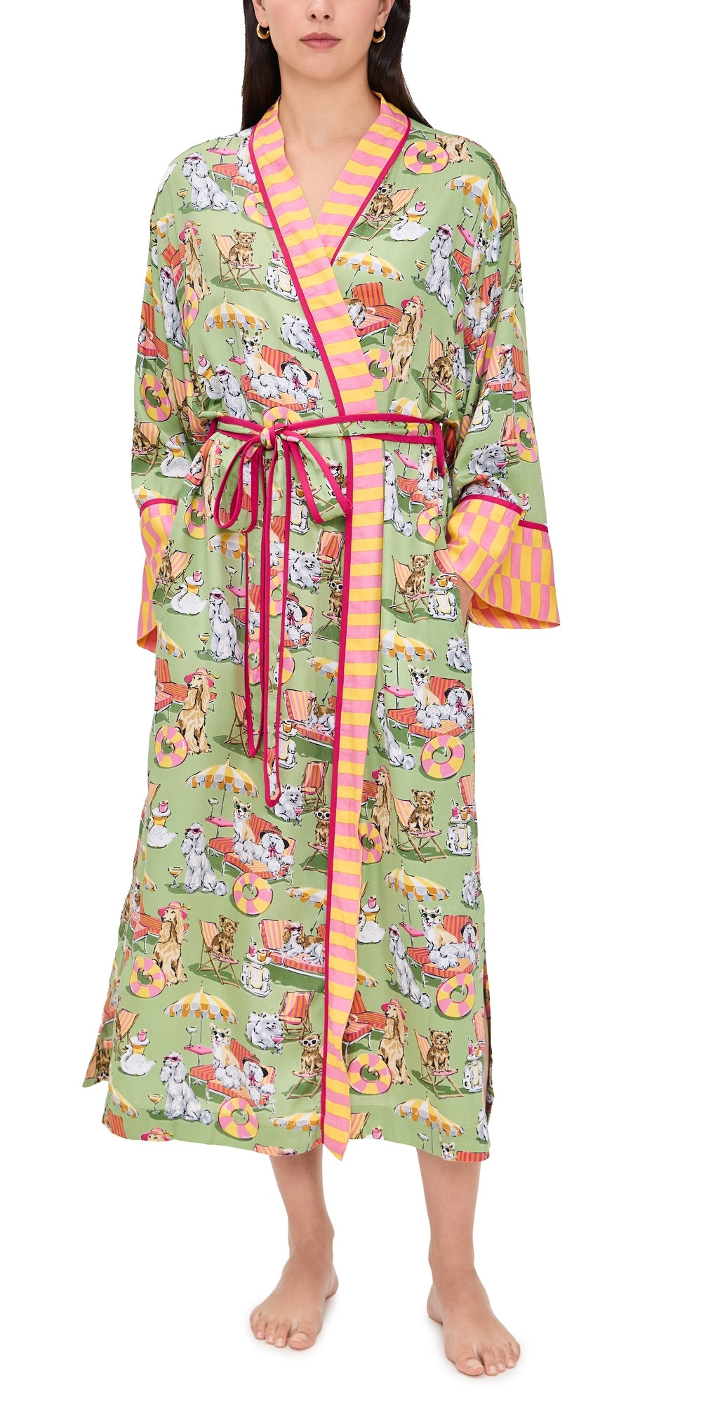 Printfresh Eco Satin Robe Palm Royale Pooches S/M | Shopbop