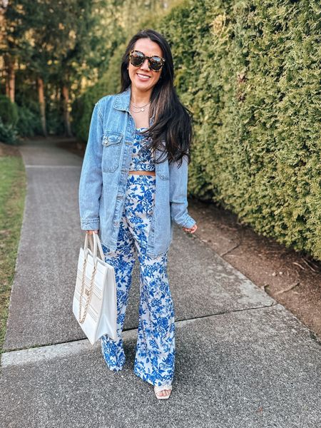 Matching set
Two piece set
Spring outfit
Crop top and pants
Petite friendly 
Amazon fashion
Spring break
Vacation outfit 
Oversized Jean jacket 

#LTKover40