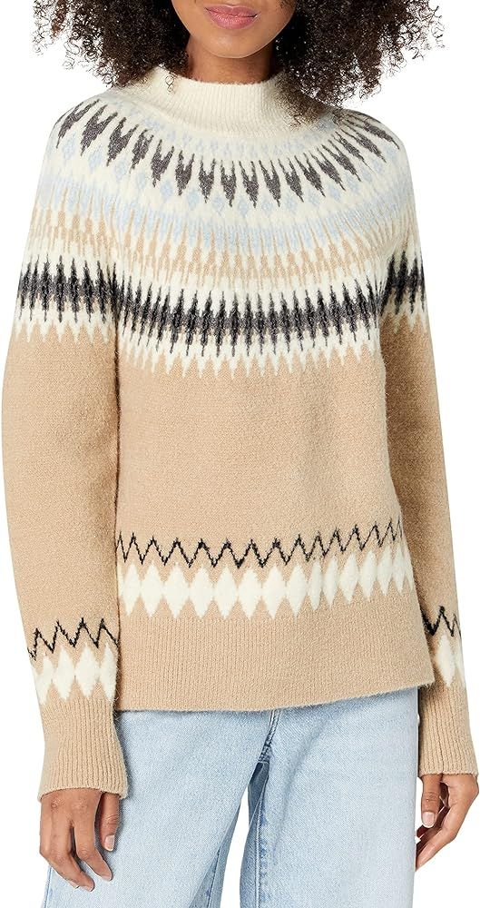Cable Stitch Women's Long Sleeve Nordic Fair Isle Turtleneck Pullover Sweater Top | Amazon (US)