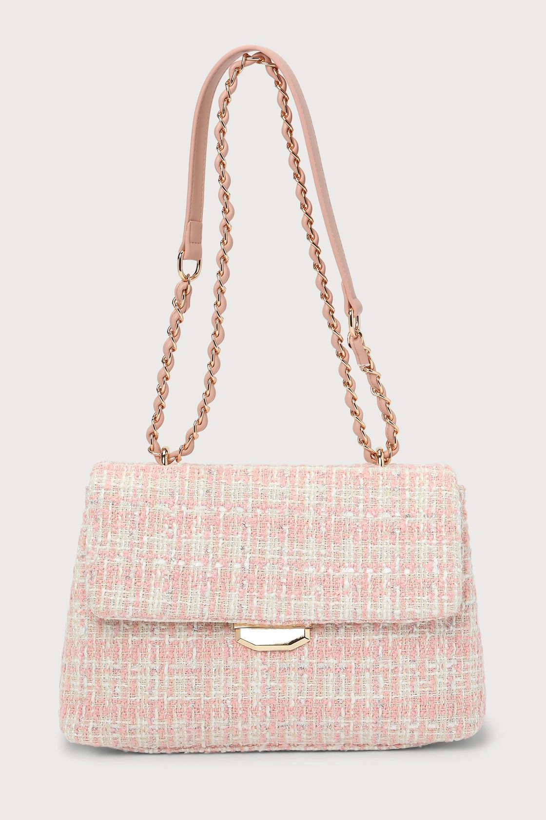 Real Stunner Pink Multi Tweed Crossbody Bag | Lulus (US)