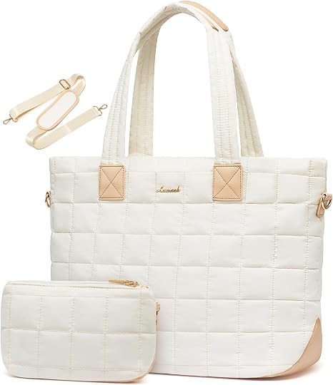 LOVEVOOK Laptop Tote Bag for Women, 15.6 Inch Large Puffer Work Computer Tote Bags for Teacher Nu... | Amazon (US)