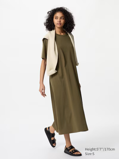 AIRism Cotton T-Shirt Dress (Short Sleeve) | UNIQLO (UK)