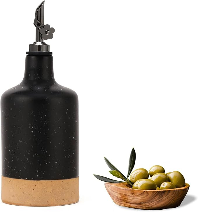 HOMCDALY Ceramic Olive Oil Dispenser Bottle, 16oz Oil Dispenser Bottle for Kitchen, Cooking Oil D... | Amazon (US)