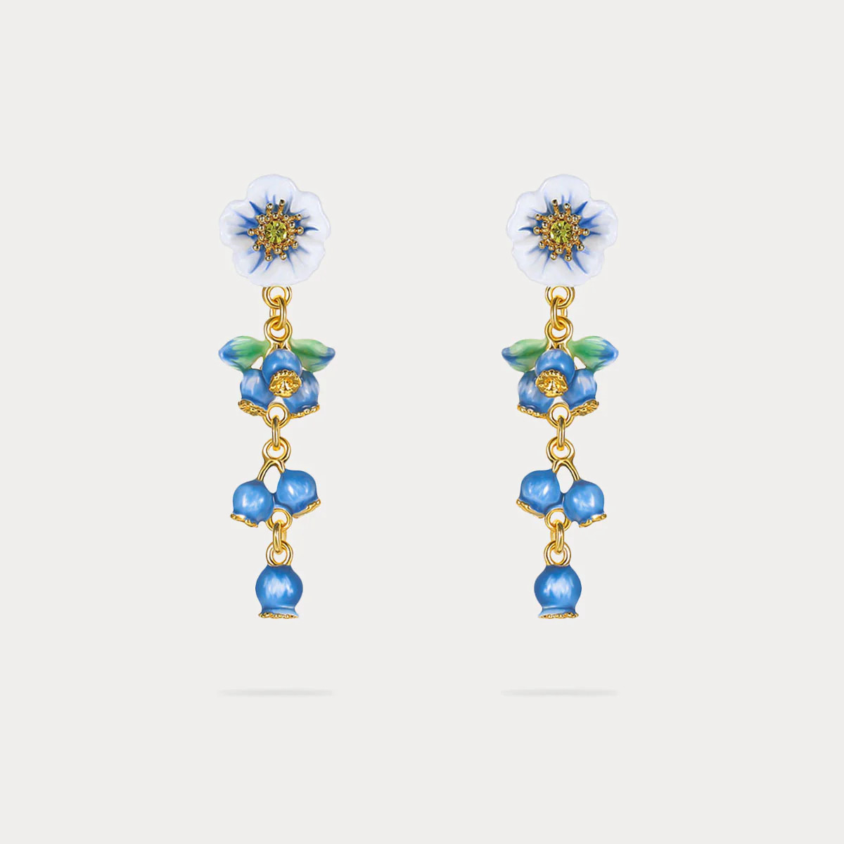 Blueberry Enamel Flower Earrings | Selenichast