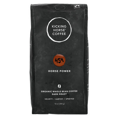 Kicking Horse, 454 Horse Power, Organic Whole Bean Coffee, Dark Roast, 10 oz (284 g) | iHerb