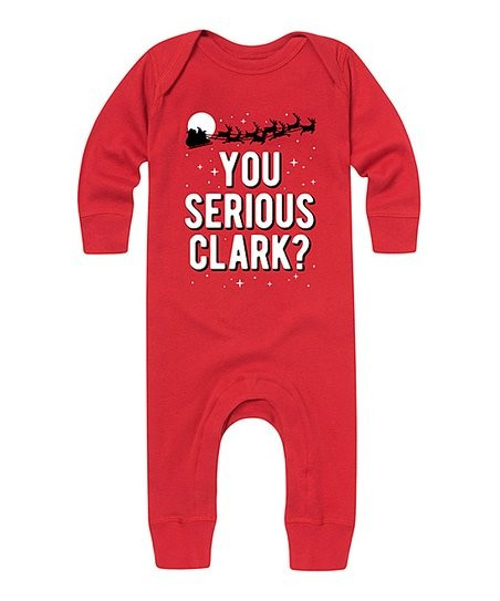 Red 'You Serious Clark?' Playsuit - Infant | Zulily