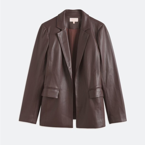 Skies are Blue Faux Leather Boyfriend Blazer | Poshmark