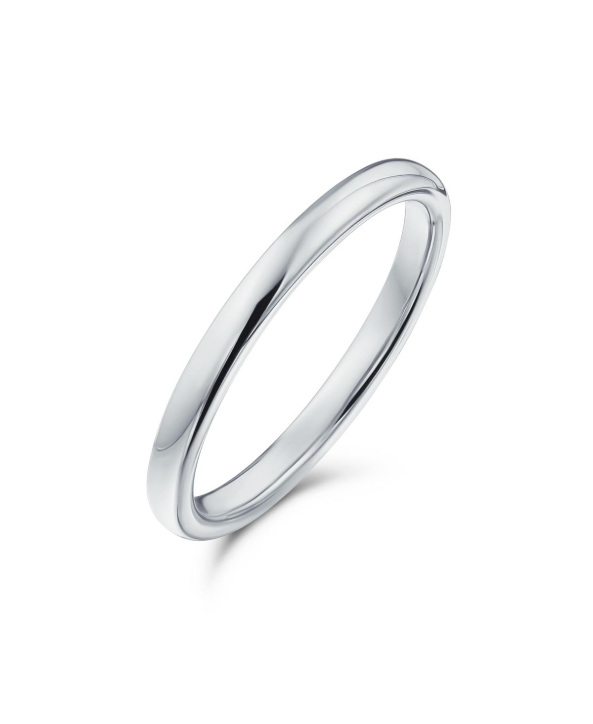 Bling Jewelry Thin Dome Titanium Eternity Band Ring Polished Comfort Fit 2MM - Silver tone | Macy's