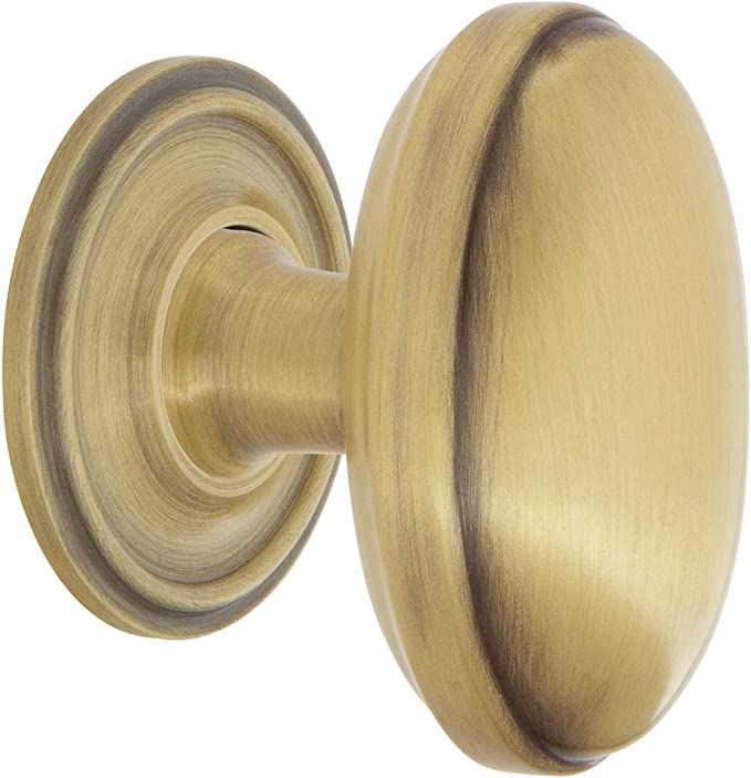 Nostalgic Warehouse Homestead Brass 1 3/4" Cabinet Knob with Classic Rose in Antique Brass | Amazon (US)
