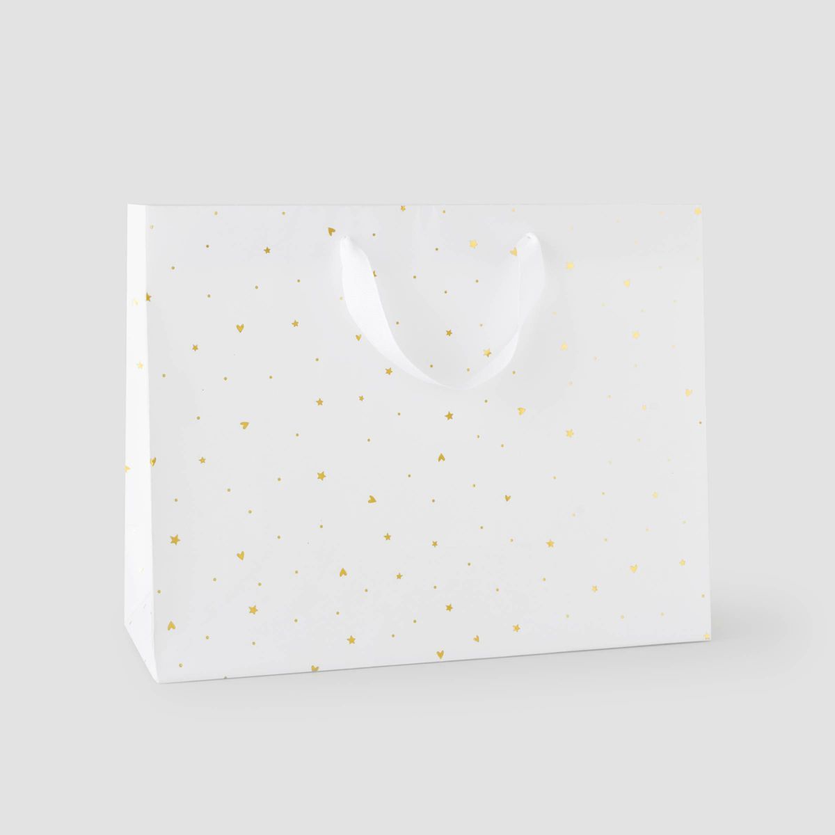 Foil Heart Pattern Medium Gift Bag White/Gold - Sugar Paper™ + Target | Target