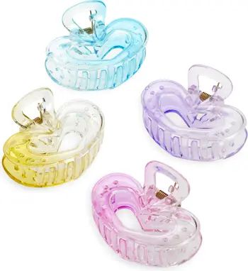 4-Pack Plastic Heart Claw Hair Clips | Nordstrom