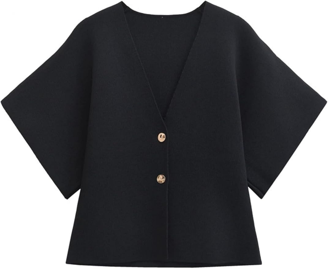 Womens Short Sleeve Cardigans Lightweight V Neck Button Down Crop Knit Sweater Tops | Amazon (US)