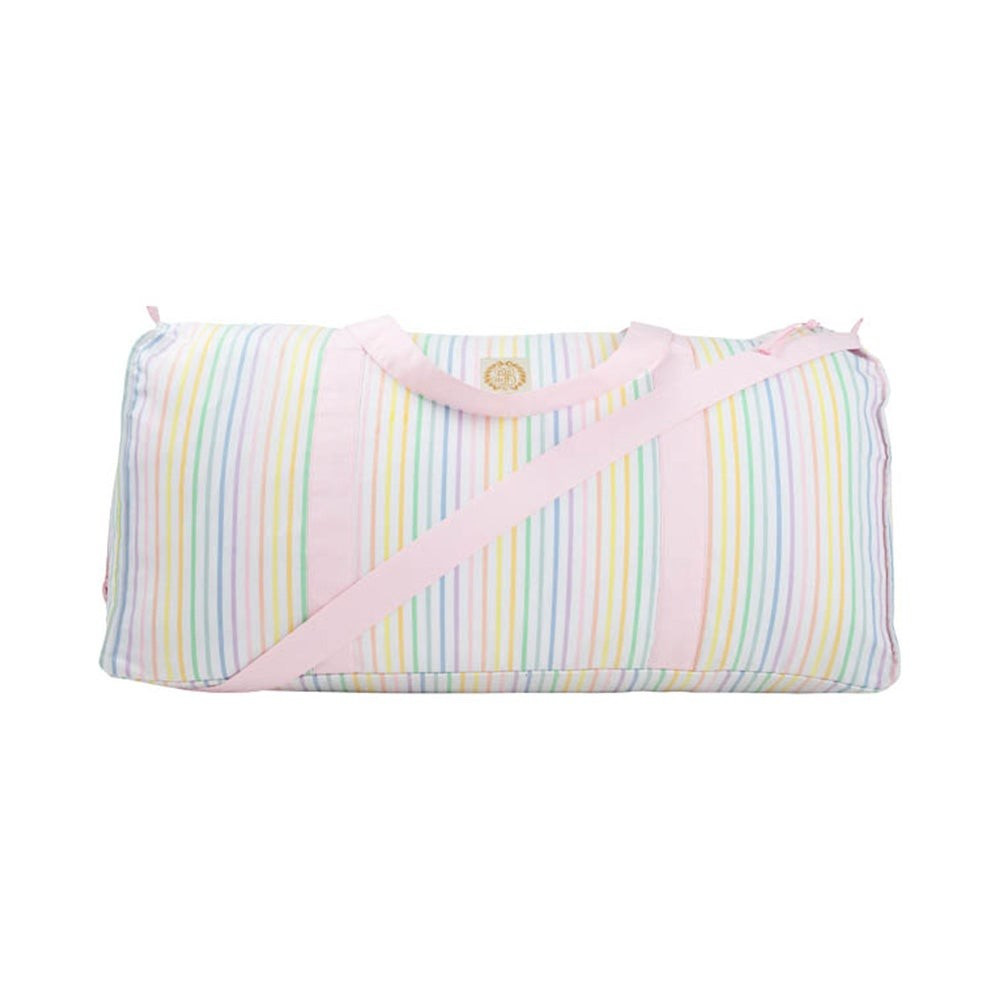 Logan's Long Weekend Bag - Rainbow Roller Skate Stripe with Palm Beach Pink | The Beaufort Bonnet Company