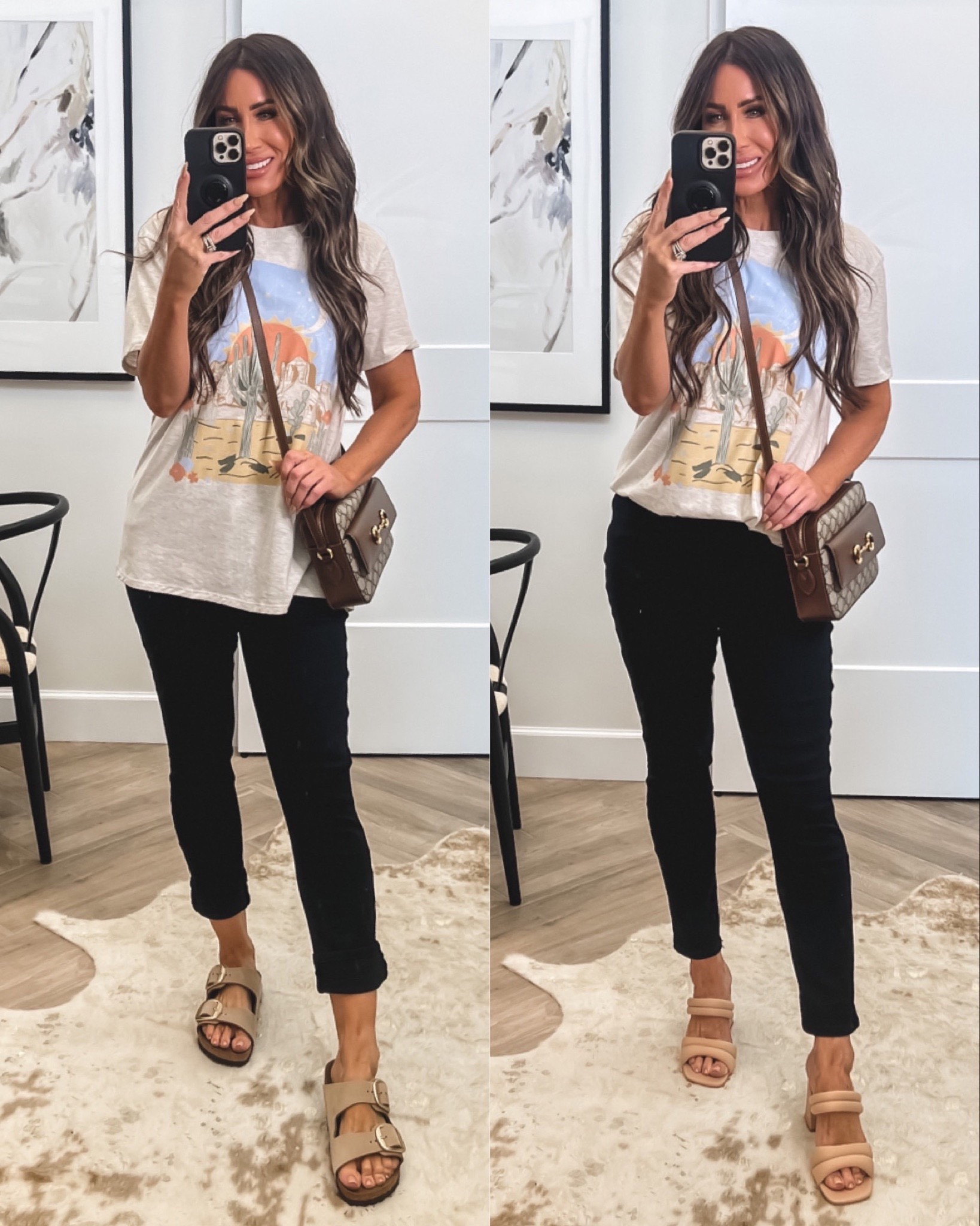 Cozy sandals 20% off
Casual summer outfit 
Jeans sz 6 but needed 4
Graphic tee supersoft sz med
Birkenstock tts
Gucci crossbody bag
#LTKsalealert

#LTKunder50 #LTKstyletip #LTKitbag