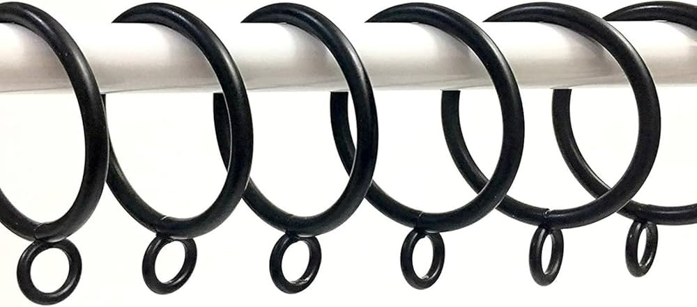 HD6038Q Drapery Curtain Rings, Eyelet Rings, 1.5 Inch Inner Diameter (40, Black) | Amazon (US)