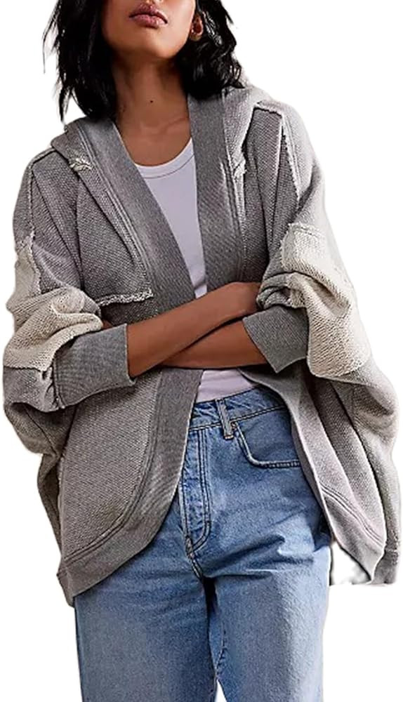 Women Lightweight Hoodie Cardigans Y2K Open Front Hooded Coatigan Casual Long Sleeve Coat Jacket ... | Amazon (US)