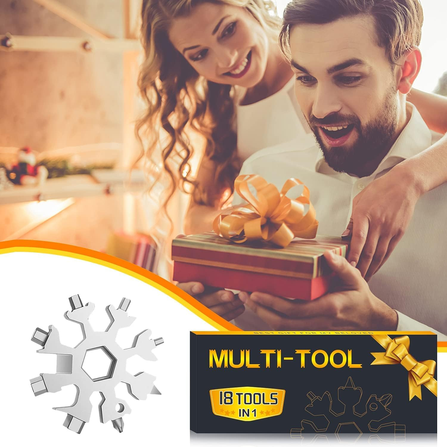 Stocking Stuffers for Adults Men Dad Gifts, Multi Tool 2 Pack 18 in 1 Snowflake Hand Tools Christ... | Amazon (US)