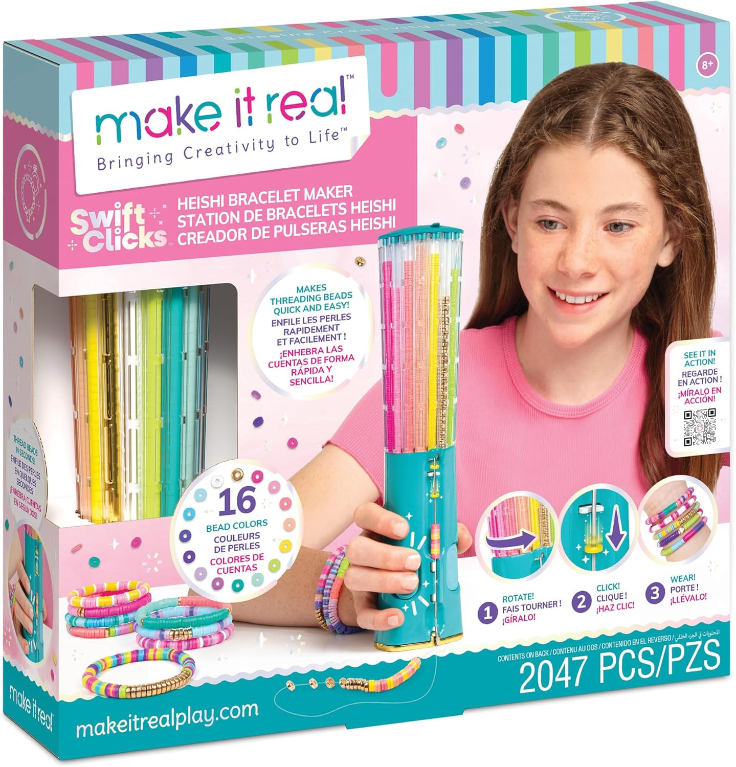 Make It Real: Swift Clicks - Heishi Bracelet Maker - 2047pc, DIY Jewelry Craft Kit, Design & Make... | Amazon (US)