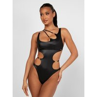 Boux Avenue Menorca chain cut-out swimsuit - Black - 08 | Boux Avenue (UK)