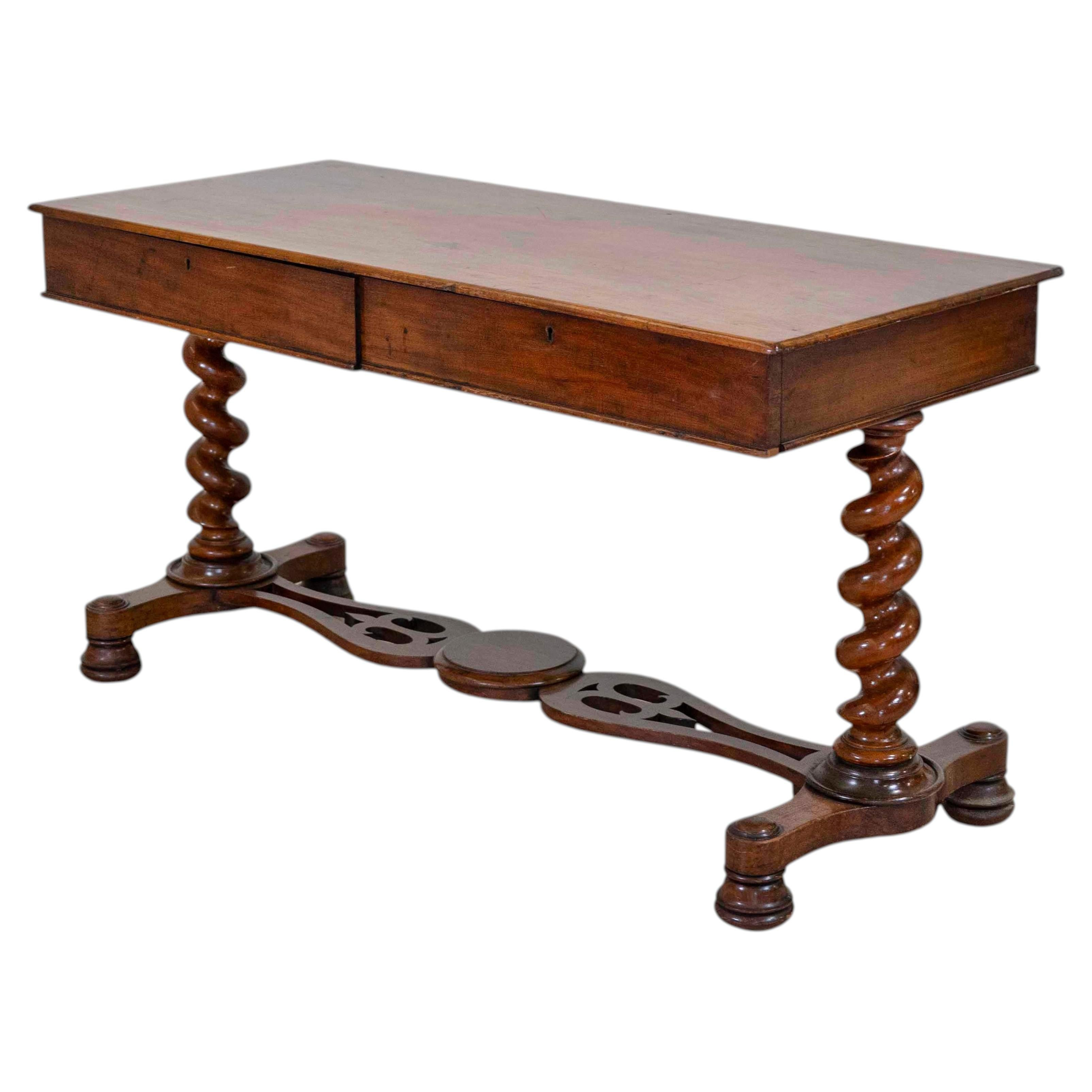 19th Century Victorian Barley Twist Writing Table | 1stDibs