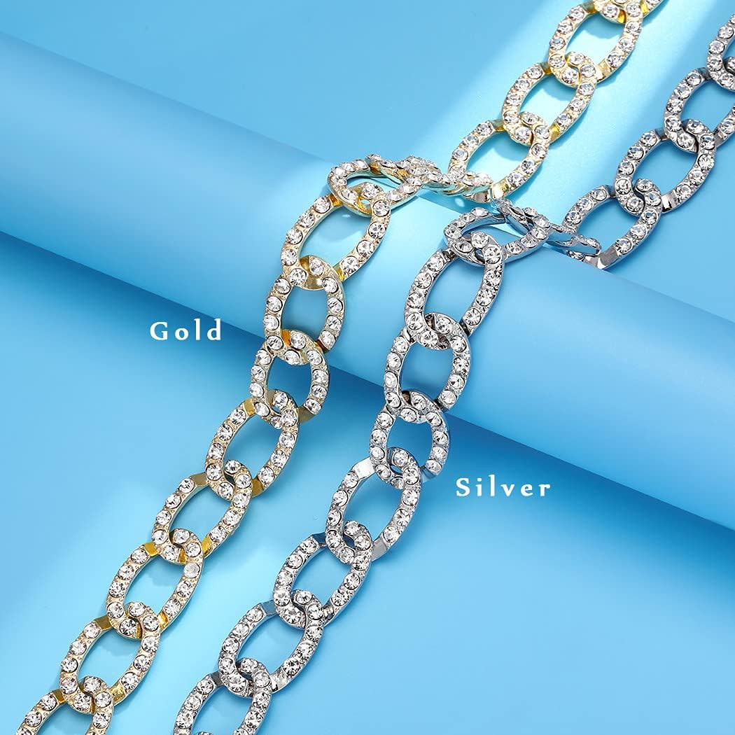 Jakawin Rhinestone Choker Necklace Cuban Link Chain Crystal Collar Necklaces Lock Chokers Jewelry fo | Amazon (US)