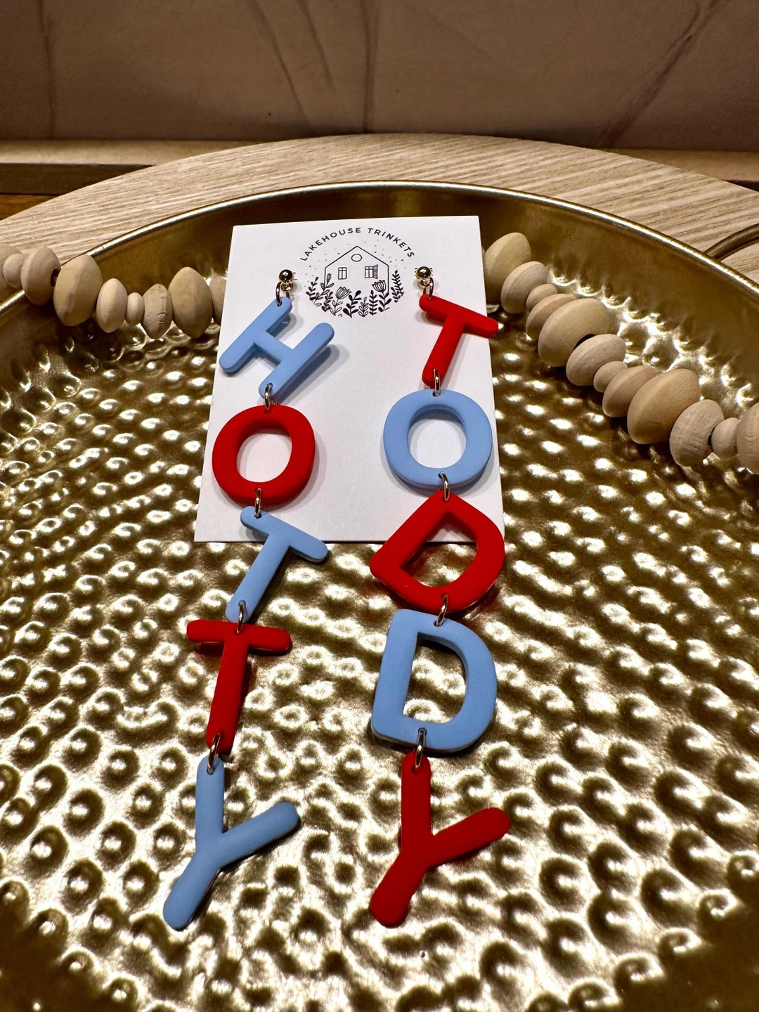 Go Rebs Polymer Clay Dangle Earrings: Red and Blue - Etsy | Etsy (US)