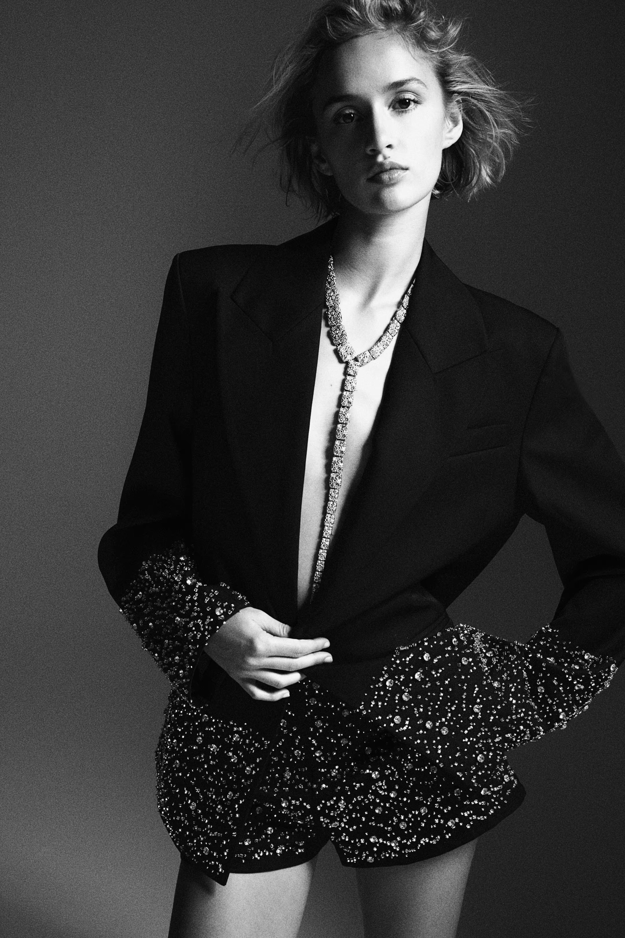 Rhinestone-embellished mini shorts | H&M (UK, MY, IN, SG, PH, TW, HK)