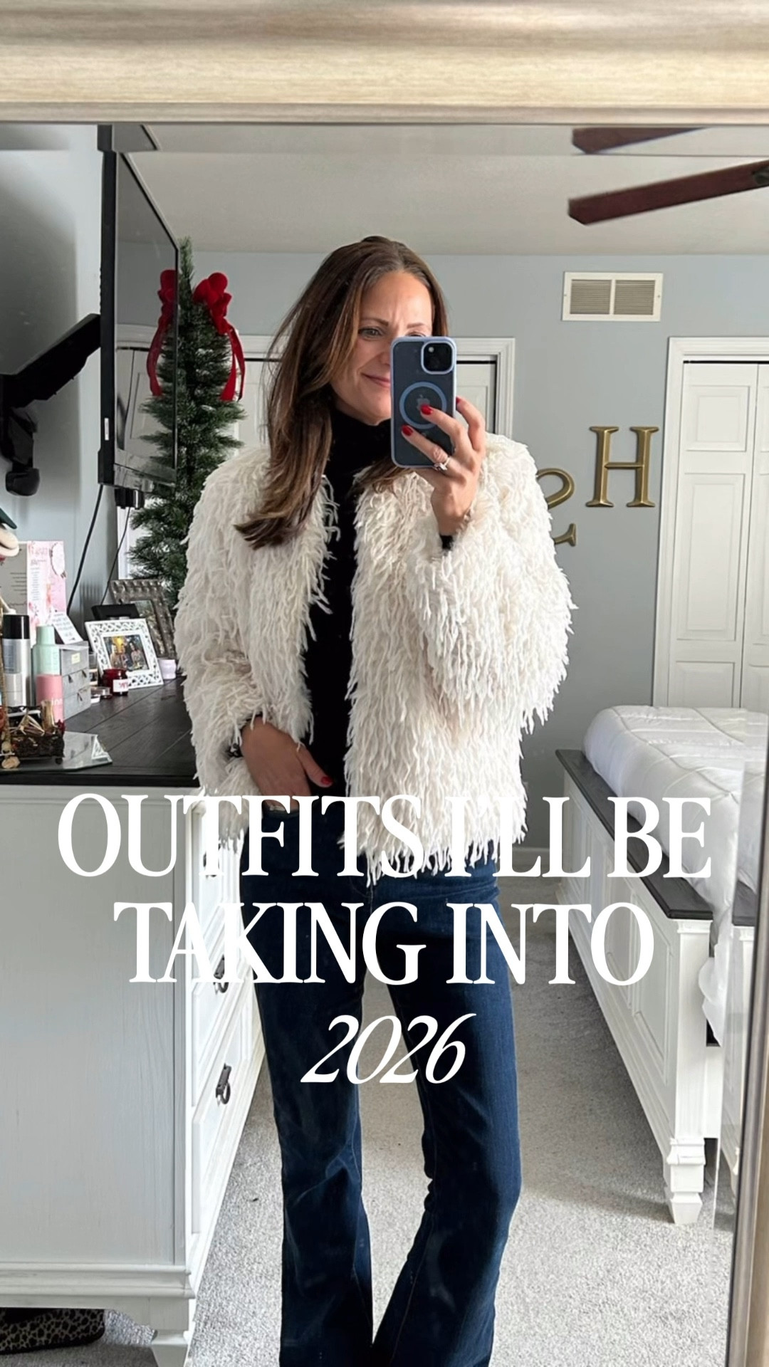 Happy NYE! 🎉🪩 Follow @styleinasmalltown then LIKE + COMMENT ✨SHOP✨ below to receive a DM with the link to this post! 🔗 

A lot of outfits were worn in 2025, here’s what I’m taking into 2026 - cozy layers, cozy sweatpants, flare jeans, wide leg jeans, turtlenecks, cardigans, sweaters, bright colored sweaters, cute winter outfits, cute and casual looks, black leggings, shag coat, loungewear, Valentine’s Day style, comfy sweater, bear sweatshirt, long cardigan and more! 

Be sure that you’re following me BEFORE requesting a link, to ensure the DM goes to your inbox! 💌#LTKHoliday 

#LTKOver40 #LTKootd
