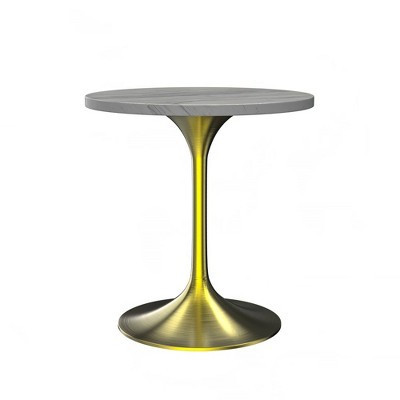 LeisureMod Verve 36" Round Dining Table - Modern Resin Top with Brushed Gold Pedestal Base Accent Table for Contemporary Dining and Kitchen Room | Target