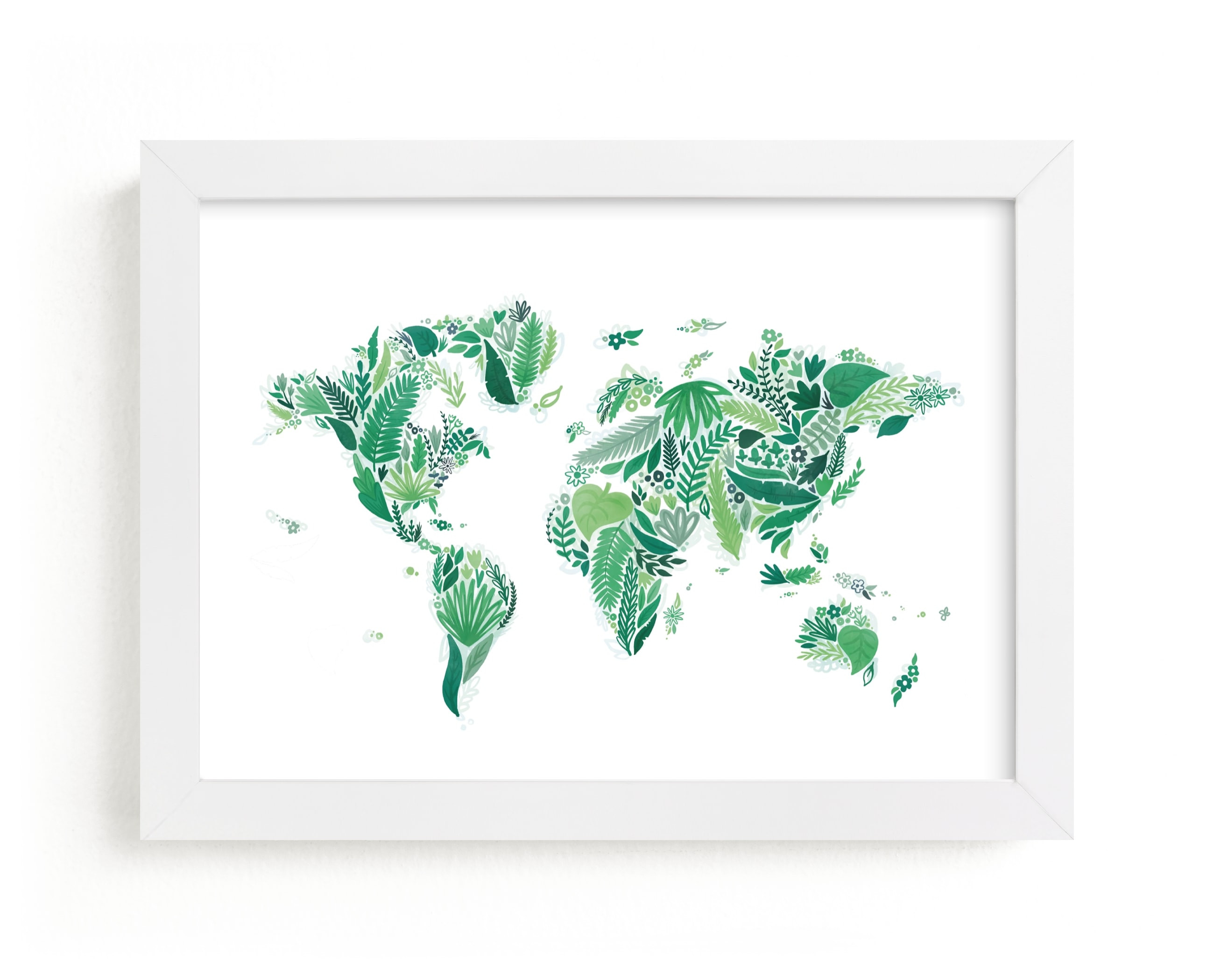 "Botanical World Map" - Graphic Limited Edition Art Print by Jessie Steury. | Minted