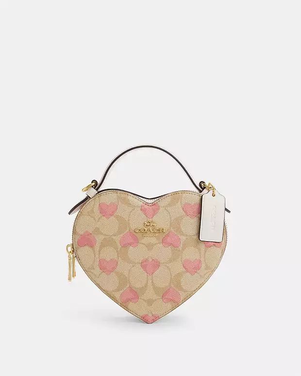 Heart Crossbody In Signature Canvas With Heart Print | Coach Outlet