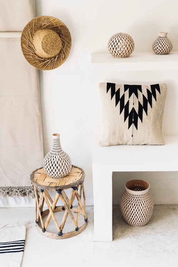 Relámpago Woven Wool Cushion, Decorative Throw Pillow, Mexican Textile Cushion, Handwoven pillow... | Etsy (US)