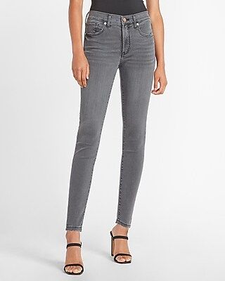 Mid Rise Faded Black Skinny Jeans | Express