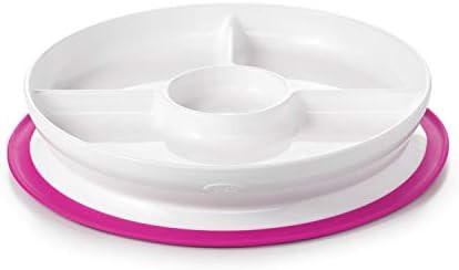OXO Tot Stick & Stay Suction Divided Plate, Pink , 2x7.8x8.1 Inch (Pack of 1) | Amazon (US)