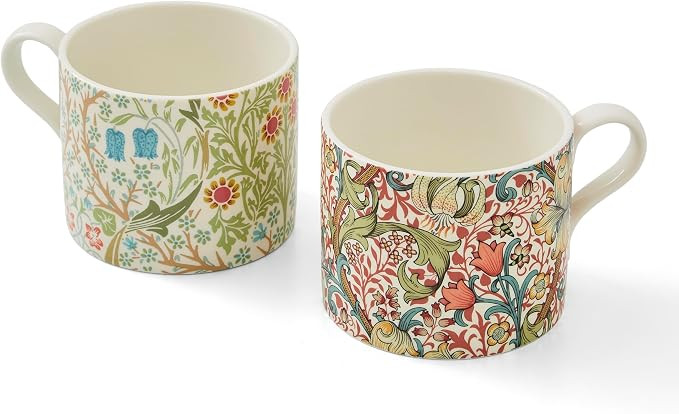 Spode Morris & Co Porcelain Mugs, Set of 2 - 12oz Microwave and Dishwasher Safe Tea & Coffee Cups... | Amazon (US)