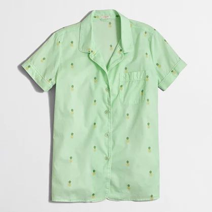 Factory printed short-sleeve pajama shirt | J.Crew Factory