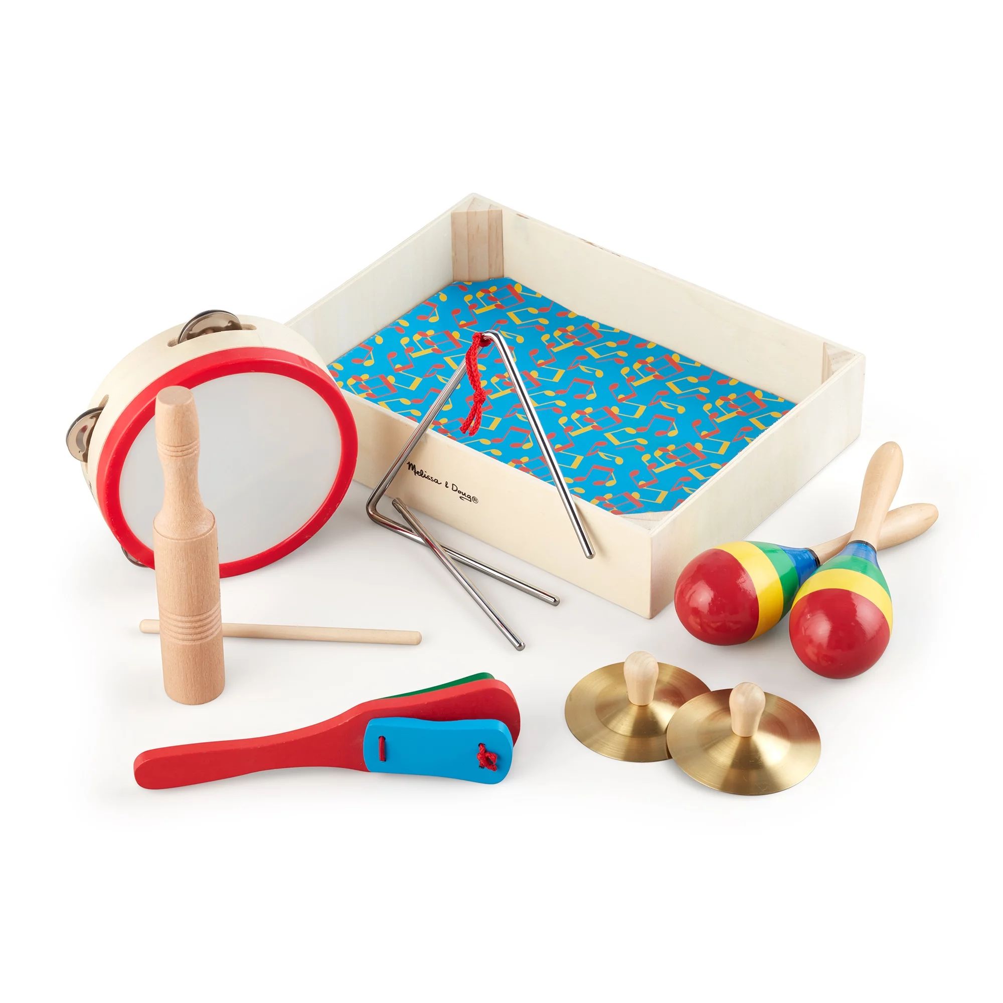 Melissa & Doug Band-In-A-Box Clap! Clang! Tap! - 10 Piece Musical Instrument Set, Kids Ages 3+ | Walmart (US)