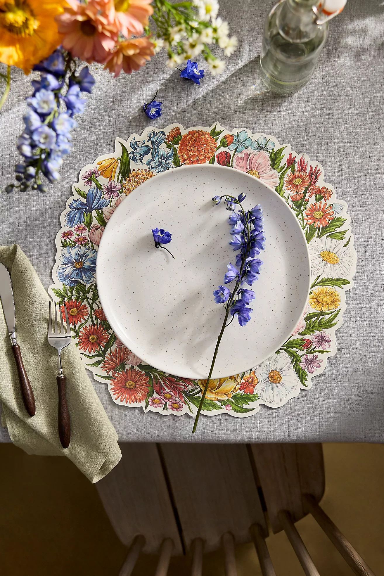 Wildflower Wreath Paper Placemats, Set of 12 | Anthropologie (US)