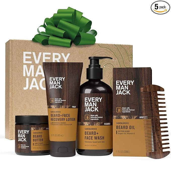 Every Man Jack Beard Essentials Gift Set for Men – Complete Routine with 5 Full-Size Products ... | Amazon (US)