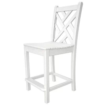 Chippendale 24" Counter Stool POLYWOOD® Frame Color: White | Wayfair North America