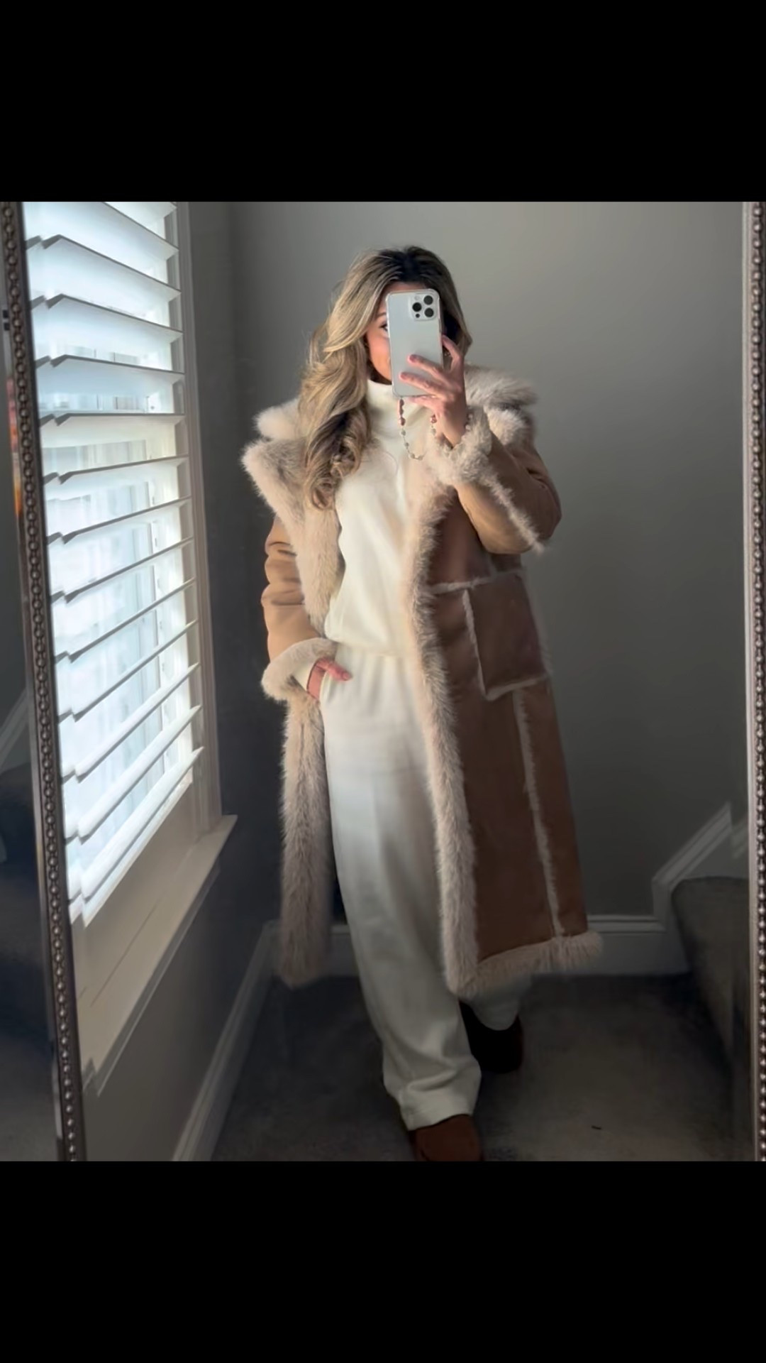 Coat feels very luxurious, really great quality, really great price point. Lounge set is also amazing quality, wearing size small in all for reference. 

#LTKGiftGuide #LTKCyberWeek #LTKHoliday