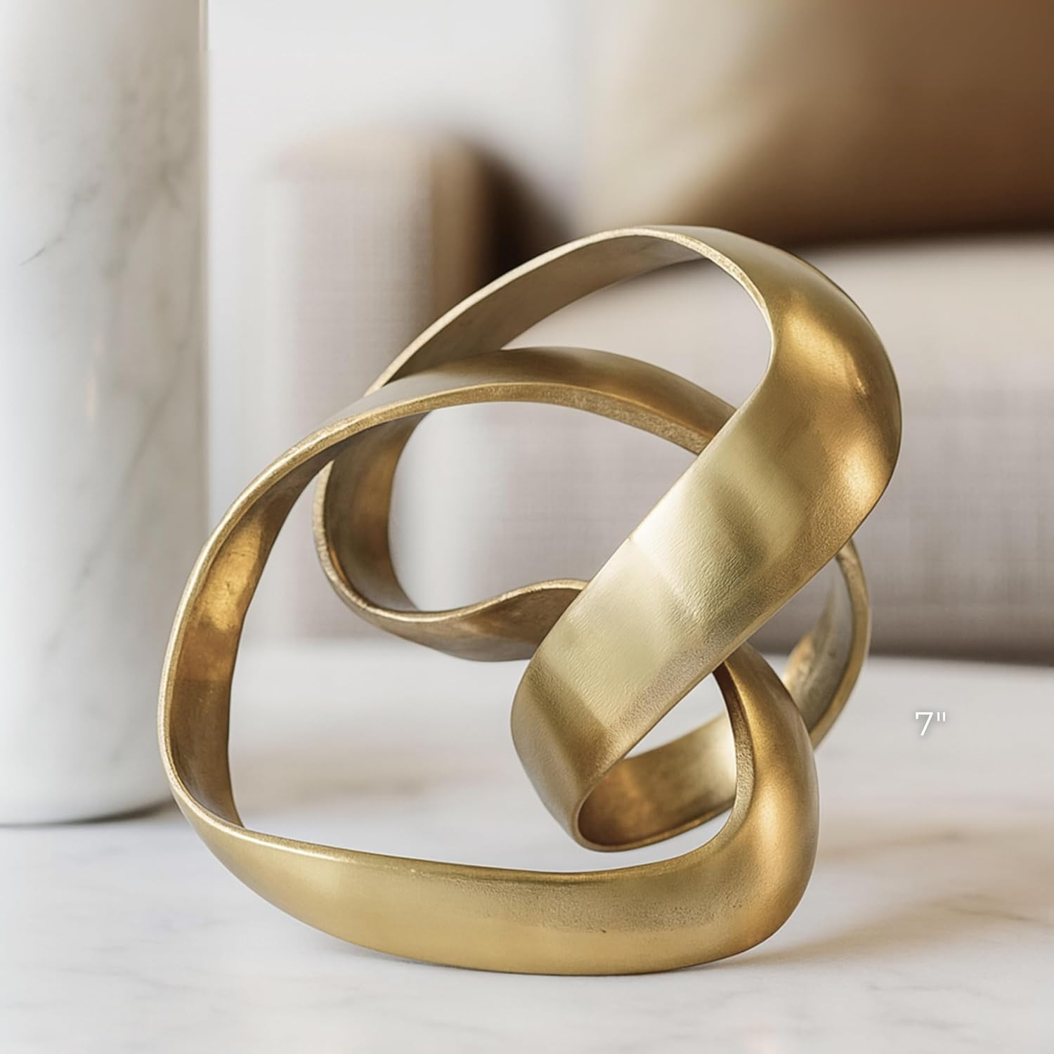 Metal Decorative Object – Minimalist Shelves & Coffee Table Decor – Aluminum Knot Sculpture M... | Amazon (US)