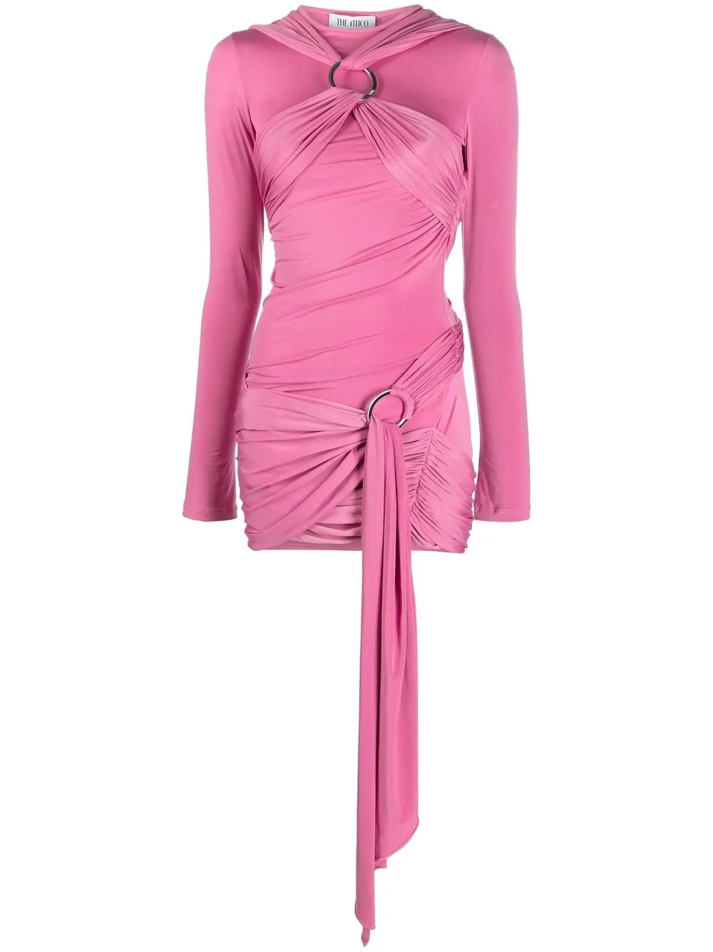 draped long-sleeve minidress | Farfetch Global