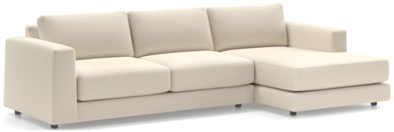 Peyton 2-Piece Right Arm Chaise Sectional Sofa + Reviews | Crate & Barrel | Crate & Barrel