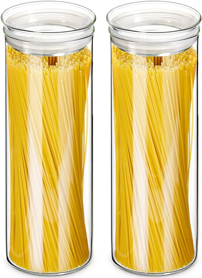 ZENS Glass Jar Canister, Tall Spaghetti Container Set with Airtight Lids, 65.5 Ounce Large Kitche... | Amazon (CA)