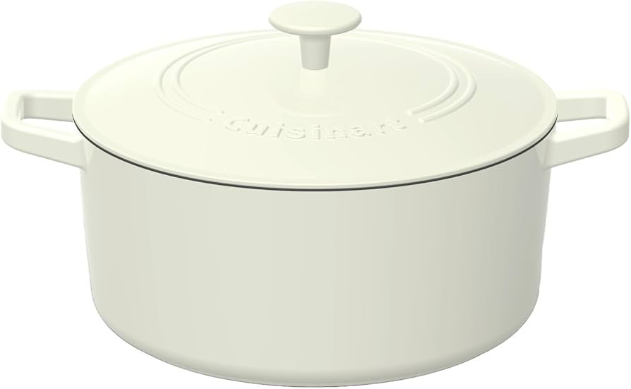 Cuisinart Chef's Classic Enameled Cast Iron 5-Quart Round Covered Casserole, Cream | Amazon (US)