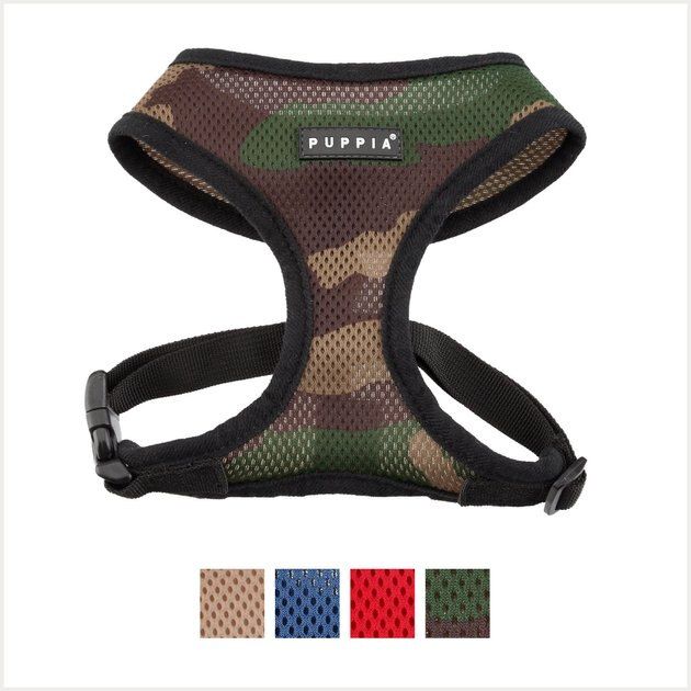 PUPPIA Black Trim Polyester Back Clip Dog Harness, Camo, Medium: 16 to 22-in chest - Chewy.com | Chewy.com